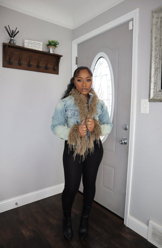Spotlight Fur Denim Jacket